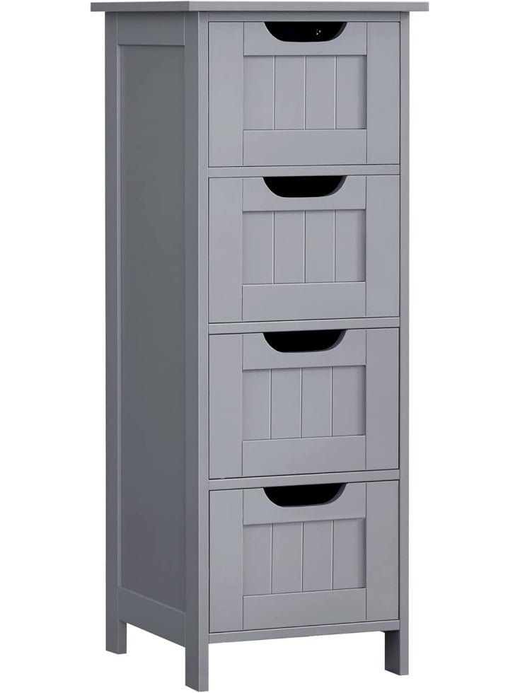 Wolnostojaca szafka do przechowywania z polkami, 30 30 82 cm, nowoczesny organizer do lazienki, kuchni lub jadalni, szary